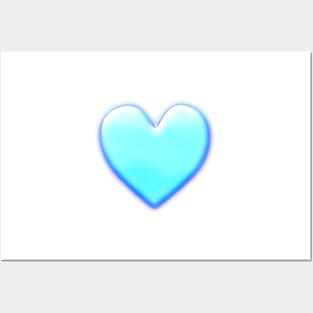 Big Light Blue Heart Posters and Art